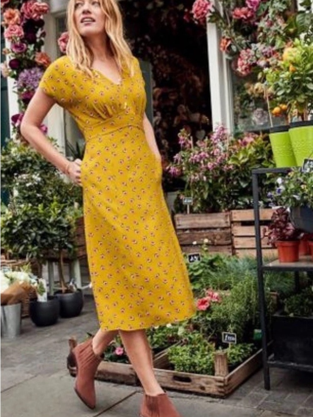 Boden Rosemary A-Line midi Dress - PETITE Size 10